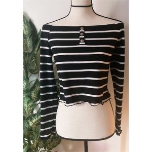 🌸Striped Off the Shoulder Top